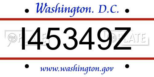 I45349Z District Of Columbia License Plate