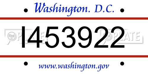 I453922 District Of Columbia License Plate