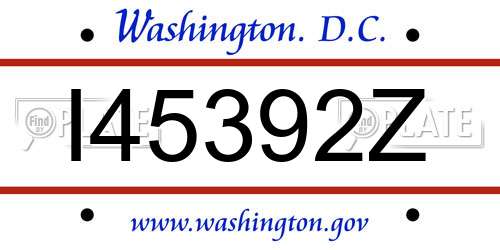 I45392Z District Of Columbia License Plate