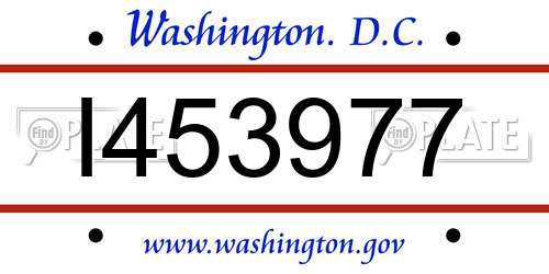I453977 District Of Columbia License Plate