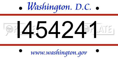 I454241 District Of Columbia License Plate