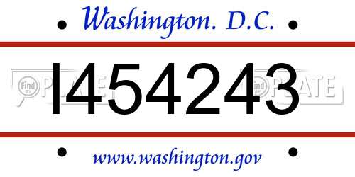 I454243 District Of Columbia License Plate