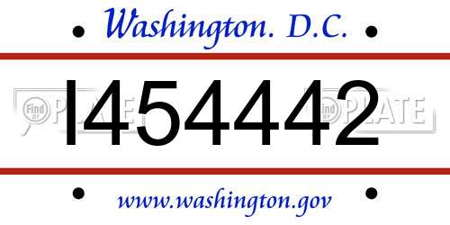 I454442 District Of Columbia License Plate