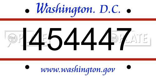 I454447 District Of Columbia License Plate