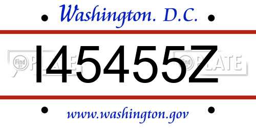 I45455Z District Of Columbia License Plate