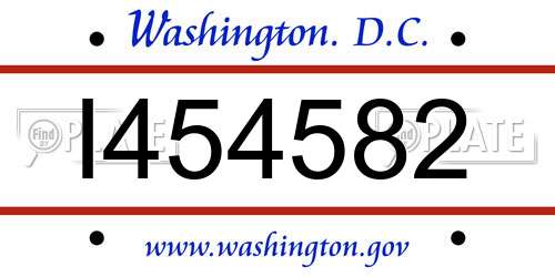 I454582 District Of Columbia License Plate