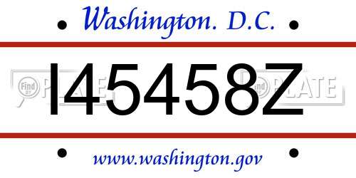 I45458Z District Of Columbia License Plate