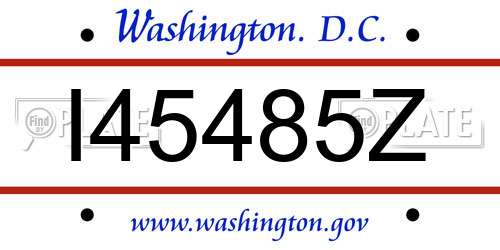 I45485Z District Of Columbia License Plate