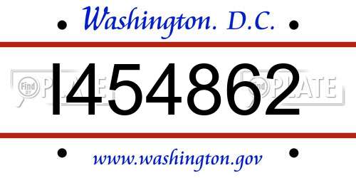 I454862 District Of Columbia License Plate