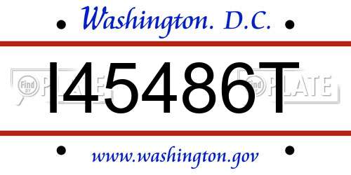 I45486T District Of Columbia License Plate