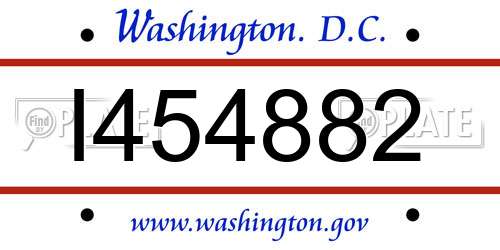 I454882 District Of Columbia License Plate