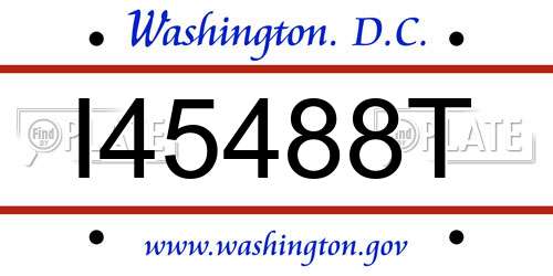 I45488T District Of Columbia License Plate