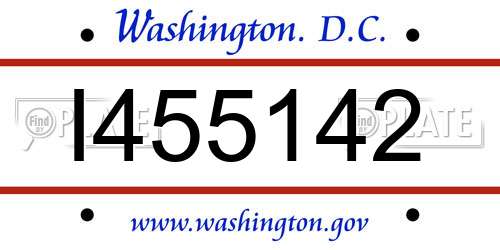 I455142 District Of Columbia License Plate