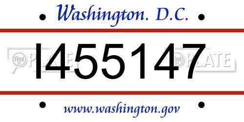 I455147 District Of Columbia License Plate