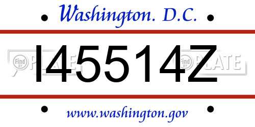 I45514Z District Of Columbia License Plate