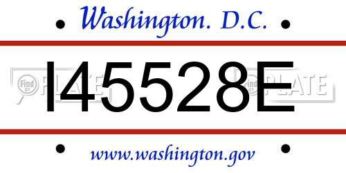 I45528E District Of Columbia License Plate