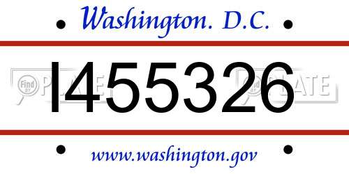 I455326 District Of Columbia License Plate