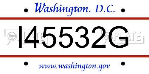 I45532G District Of Columbia License Plate