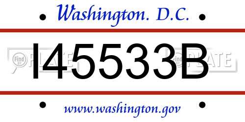 I45533B District Of Columbia License Plate