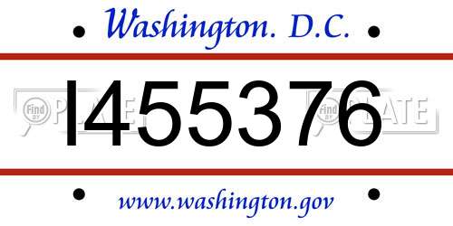 I455376 District Of Columbia License Plate