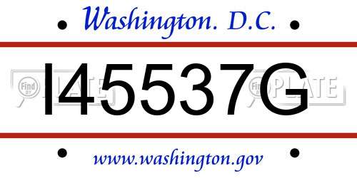I45537G District Of Columbia License Plate