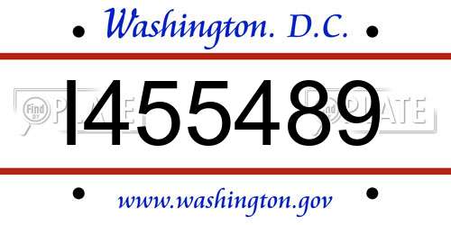 I455489 District Of Columbia License Plate
