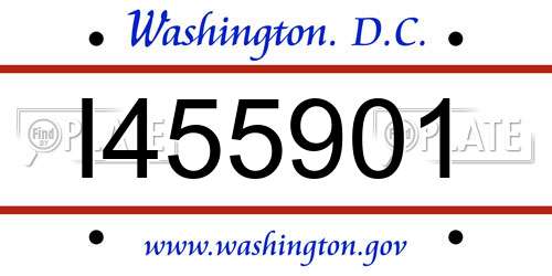 I455901 District Of Columbia License Plate