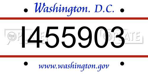 I455903 District Of Columbia License Plate
