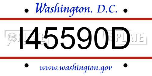 I45590D District Of Columbia License Plate