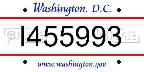 I455993 District Of Columbia License Plate