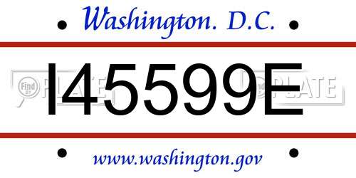 I45599E District Of Columbia License Plate