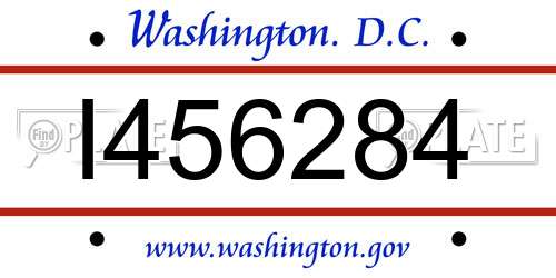 I456284 District Of Columbia License Plate