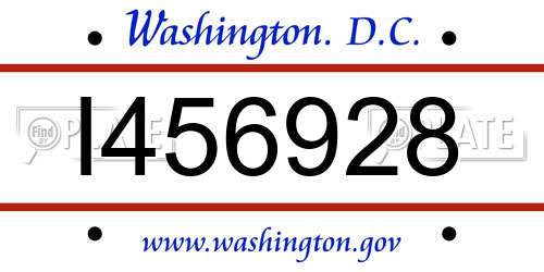 I456928 District Of Columbia License Plate
