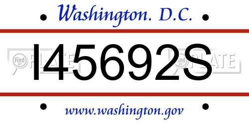 I45692S District Of Columbia License Plate