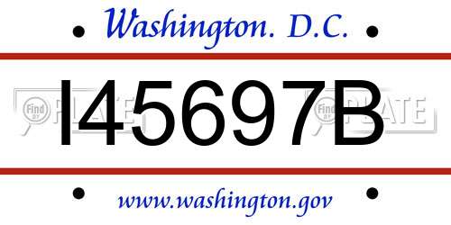 I45697B District Of Columbia License Plate