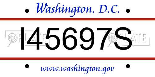 I45697S District Of Columbia License Plate
