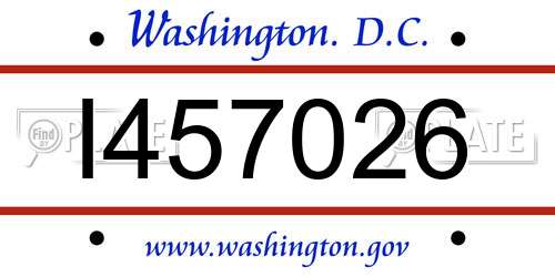 I457026 District Of Columbia License Plate