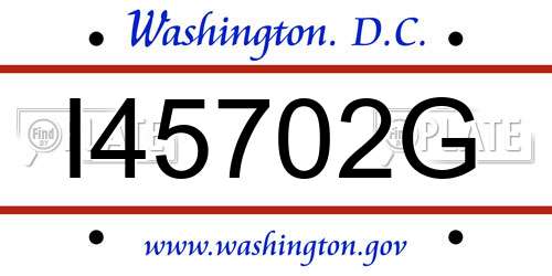 I45702G District Of Columbia License Plate