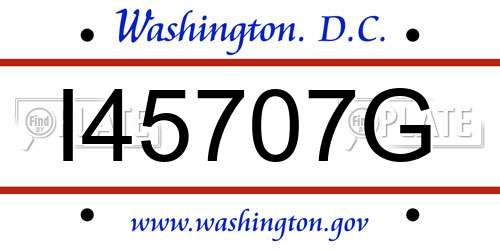 I45707G District Of Columbia License Plate