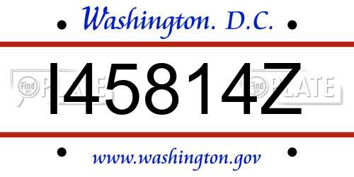I45814Z District Of Columbia License Plate