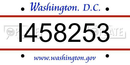 I458253 District Of Columbia License Plate