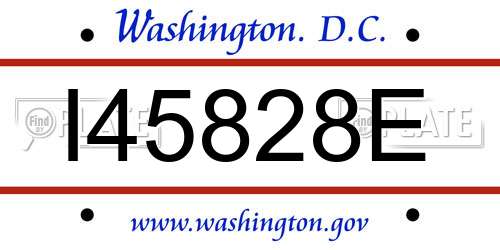 I45828E District Of Columbia License Plate