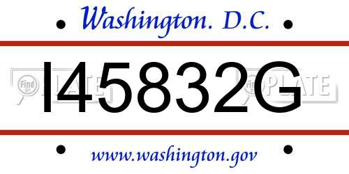 I45832G District Of Columbia License Plate