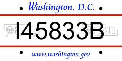 I45833B District Of Columbia License Plate