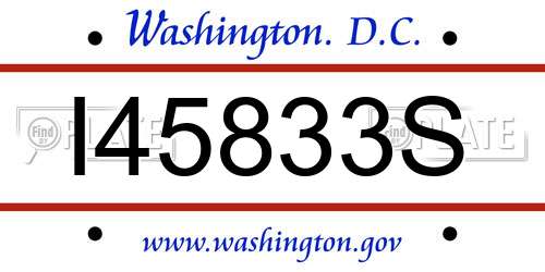 I45833S District Of Columbia License Plate