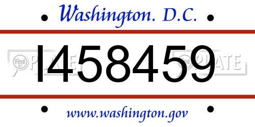 I458459 District Of Columbia License Plate
