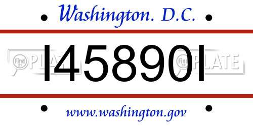 I45890I District Of Columbia License Plate