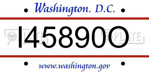 I45890O District Of Columbia License Plate