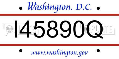 I45890Q District Of Columbia License Plate