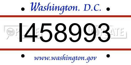I458993 District Of Columbia License Plate